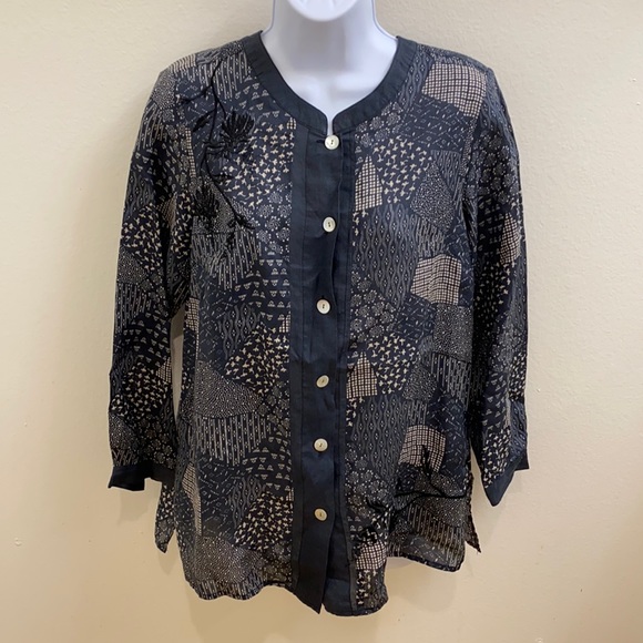 Citron Blue White Button Down Shirt M - Picture 1 of 8